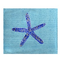 Betsy Drake Blue Starfish Fleece Throw - £55.38 GBP