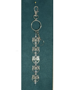 Handcrafted Owl Keychain/Purse charm,Silvertone Owl beads &amp; Clear Rondel... - $13.86