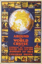 Around the World cruise by the Empress of Canada Canadian Pacific - Framed Pictu - £25.97 GBP