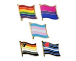 SET OF 5 PRIDE FLAG LAPEL PINS 0.5&quot; Lesbian Gay Bi Trans Bear Leather Ra... - $11.95