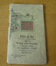 Vintage 1916 Booklet Alter &amp; Co Watch and Jewelry Monthly Price List Mvm... - £22.62 GBP