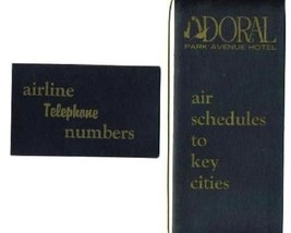 Doral Park Avenue Hotel Air Schedules 1965 New York City  American Airlines - £31.92 GBP