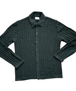 Old Navy Sweater Mens Size L Green Knit Button Up Cardigan Collared Polo... - $373.36 MXN
