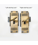 Retro Brass Left/Right Lock Set with Skeleton Keys and Vertical Key Hole... - £19.66 GBP