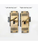 Retro Brass Left/Right Lock Set with Skeleton Keys and Vertical Key Hole... - $34.18 CAD