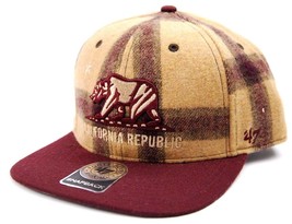 47 Brand California Republic Camel Wool Blend Flat Bill Snapback Cap Hat - £16.76 GBP