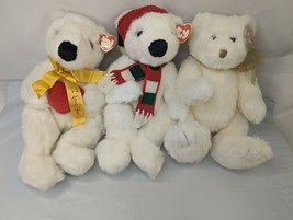 Ty Buddies White Bear Plush Lot Romeo Holiday Lacey 1997 2002 Stuffed An... - £15.78 GBP