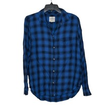 American Eagle Boyfriend Fit Women Medium Flannel Shirt Long Sleeve Button Down - £15.86 GBP