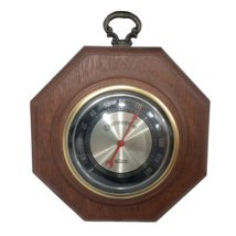 Vintage Verichron  Thermometer  Octagon Shaped Wooden Wall Mount 7x7&quot;   ... - £16.17 GBP