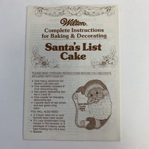Wilton Cake Pan Instructions for Baking and Decorating Santa&#39;s List Cake... - $5.00