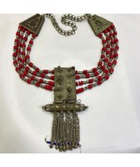 Big Antique Yemenite Bedouin Yemeni filigree Necklace yaman Silver Labbe... - $495.00