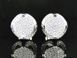 925 Sterling Silver White Gold Round Sim Simulated Diamond Stud  - £57.27 GBP