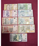 Full Serbia lot 10 20 50 100 200 500 1000 2000 and 5000 dinara UNC - £121.86 GBP