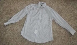 Mens Dress Shirt Croft &amp; Barrow White Striped Long Sleeve Button Up-sz 15.5 - £13.42 GBP