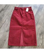 New NWT Time and Tru Women&#39;s Denim Wine Burgundy Corduroy Pocketed Skirt... - $289.34 MXN