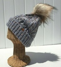 New Winter Warm Faux Fur Pom Mix Color Knit Beanie Hat &amp; Plush Lining Soft  #D - £9.79 GBP
