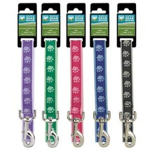 Two Tone Pawprint Dog Lead Leash Selections Stylish Paw Print Reinforced Ribbon - $14.74+