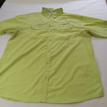 Columbia PFG Omni-Shade Men's L Lime Green Vented Long Sleeve Shirt Chest 51" image 12