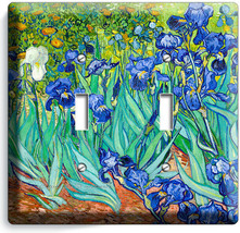 Vincent Van Gogh Irises Flower Garden 2 Gang Light Switch Plate Art Studio Decor - £10.41 GBP