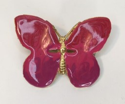 Bright Shades of Pink Enamel Butterfly Brooch Pin  - $12.00