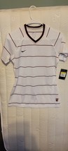 New Nike Women&#39;s Laser Short Sleeve Jersey Shirt White/Purple Size Small - $21.77