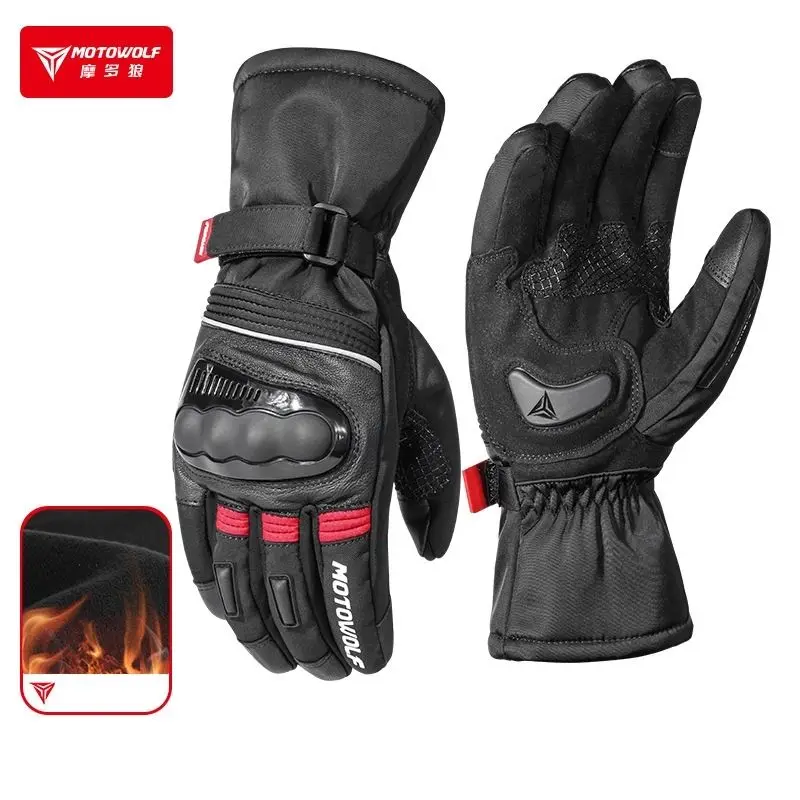 Motowolf Winter Motorcycle Thermal  Gloves Men Leather Windproof Cycling Gloves - £37.68 GBP