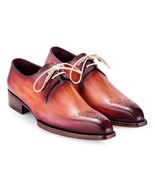 Paul Parkman Mens Shoes Derby Reddish Brown Goodyear Welted Hand-Painted... - $823.32 CAD