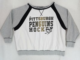 Women’s Majestic NHL Pittsburg Penguins Hokey Cut-off Fleece Sweatshirt Size XL - £18.87 GBP