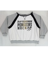 Women’s Majestic NHL Pittsburg Penguins Hokey Cut-off Fleece Sweatshirt ... - £18.56 GBP