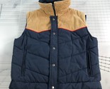 Vintage Duckworth Vest Mens Large Blue Brown Corduroy Snaps Zip Collared... - $55.97