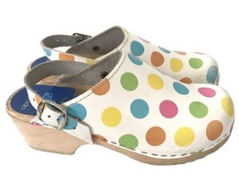 CAPE CLOGS Girls Shoes Multicolor Polka Dots Sweden Slip On Mules Sz 34 ... - £14.98 GBP