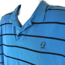 Disneyland Mickey Mouse Striped Knit Polo Golf Shirt 2XL Fit Mens 53x30 - £19.20 GBP