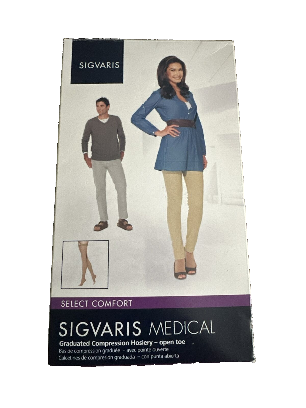 Primary image for Sigvaris Opaque Crispa Open Toe Thigh Hi Stockings Size XS 20-30 mmHg 862NXS066