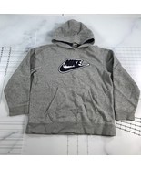 Nike Hoodie Sweatshirt Kids Boys M 10-12 Gray Cotton Blend Large Center ... - £11.24 GBP