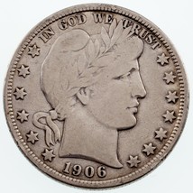 1906-D 50C Barber Demi Dollar En Fin État , Léger Gris Couleur - £45.69 GBP