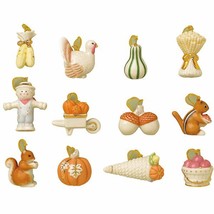 Lenox Autumn Delights Miniature Tree Ornaments 12 Thanksgiving Turkey Acorn NEW - £171.11 GBP