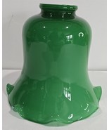 Vintage Green &amp; White Case Glass Scalloped Rim Lamp Light Pendant Shade - $38.93 CAD