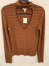 Urban Outfitters Striped Top-Silence+Noise-NEW Orange/Black Large Womens - £13.45 GBP