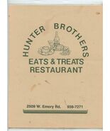 Hunter Brothers Eats &amp; Treats Restaurant Menu Emory Road Knoxville Tenne... - $17.82