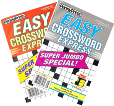 Lot of 2 Dell Penny Press Dell Easy Crossword Express Super Jumbo Puzzle... - $14.80