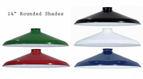 Porcelain Enamel Shade: 14" Rounded Metal shade, 2.25" fitter for Pendant Lights