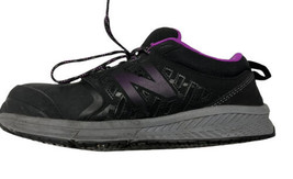 New Balance Womens Safety Work Shoes Size 7 D Non Slip Black Purple WID412P1 - £20.90 GBP
