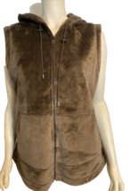 Pendleton Women&#39;s Velour Hooded Vest Brown Size L - £26.74 GBP