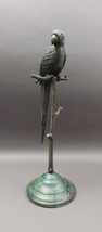 Maitland Smith Vintage Verdigris Bronze Parrot On Perch Statue Sculpture 22 1/2&quot; - £799.34 GBP