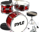 Pyle Drum Set For Kids - 3 Pc. Beginner Drum Kit, Silencing Pads 13&quot; Ful... - £112.45 GBP