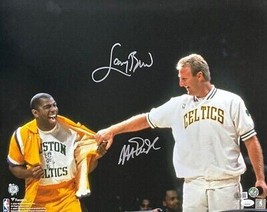 Larry Uccello Magic Johnson Autografato 16x20 Boston Celtics Maglia Pull... - £260.24 GBP