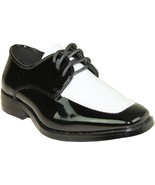 VANGELO Men&#39;s Tuxedo Shoes TUX-3 Fashion Square Toe Black &amp; White Patent  - $1,125.49 MXN+