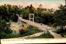 Vintage Postcard Rumford Falls Maine ME Foot Bridge 1906 Undivided Back BK41 - £3.89 GBP