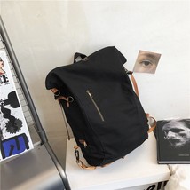 Fashion Waterproof Canvas BackpaWomen Black Plecak For Ladies Travel Bag Men Sho - £40.94 GBP