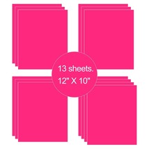 13 Sheet 12&quot;x10&quot; Pink HTV Paper Iron On Heat Transfer Vinyl for T-Shirts... - £10.37 GBP